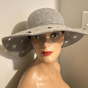 Grey Felt Cutout Hat